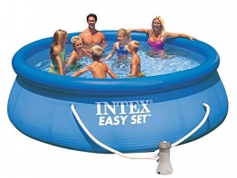 INTEX Aufblasbarer Pool Easy Pool Set 457 x 122 cm + Filterpumpe für den Garten - 1