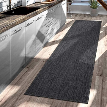 TT Home Teppich Für Outdoor Küchenteppich Balkon Terrasse Unifarbenes Design Modern - 1