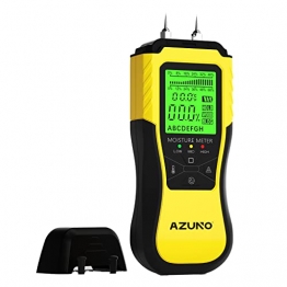 AZUNO Feuchtigkeitsmessgerät, Pin-Typ Holzfeuchtemessgerät mit Batterie und LCD-Display digitale Feuchtemessgerät-Detector für Holz,Wand,Baustoffen,Gipskarton - 1