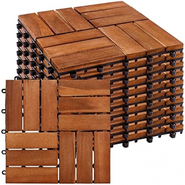 STILISTA® Holzfliesen, FSC®-zertifiziertes Akazienholz, 30 x 30 cm, 1 m² 2 m² 3 m² oder 5 m² - Auswahl 1 m² (11er Set) - 1
