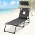 Ansobea Sonnenliege in grau,Gartenliege,Liegestuhl ist klappbar,Rückenlehne Verstellbar,Strandliege aus Stahl, mit Sonnendach und Lesefenster Gesichtsöffnung - 1