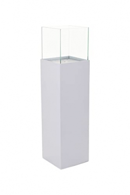 Windlicht-Säule Kerzenständer Deko-Laterne Candela Weiß Matt 100 cm hoch - 1